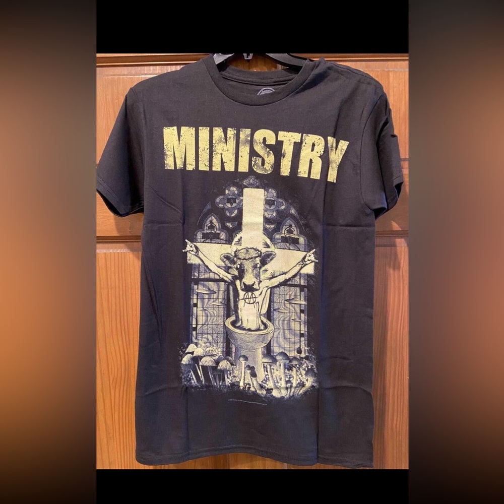 NWOT! Ministry band Black Graphic T-Shirt Sz small